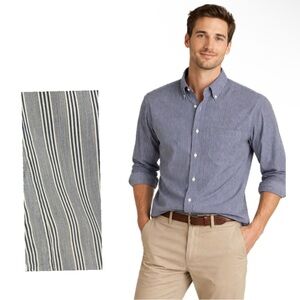 J. Crew, Men's Blue and white Striped Shirt 100% cotton Taylored fit, si…